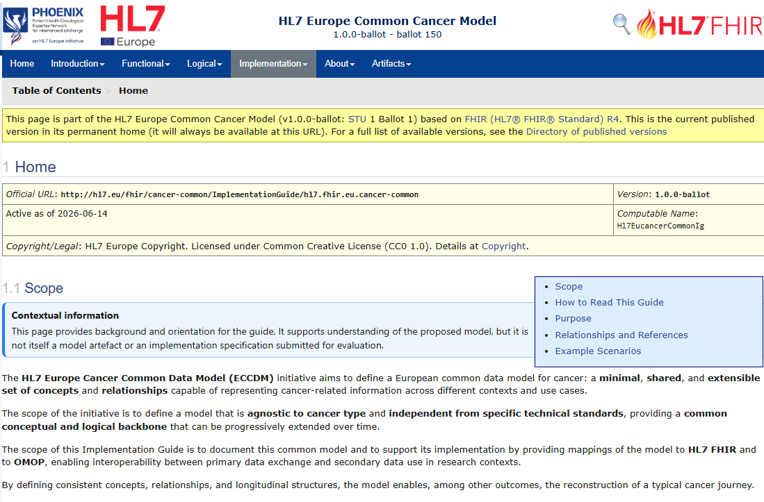 New ballot opened for the HL7 Europe Common Cancer Data Model